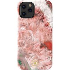 Kingxbar Kingxbar Agate Series eleganckie etui pokrowiec z nadrukiem agat iPhone 12 mini czerwony uniwersalny