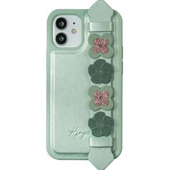 Kingxbar Kingxbar Sweet Series żelowe etui ozdobione oryginalnymi Kryształami Swarovskiego z podstawką iPhone 12 Pro / iPhone 12 zielony