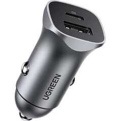Ładowarka Ugreen Ładowarka samochodowa UGREEN CD130, USB-A+PD 3.0, USB-C, QC3.0 30W (szara)