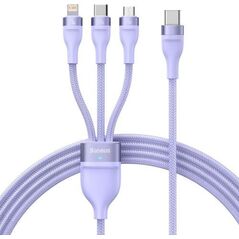 Kabel USB Baseus USB-C - USB-C + microUSB + Lightning 1.5 m Fioletowy (CASS030205)