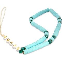 Guess Guess zawieszka GUSTPEARP Phone Strap niebieski/blue Heishi Beads