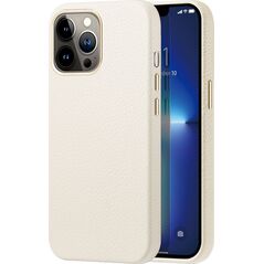 Dux Ducis Dux Ducis Roma skórzane etui do iPhone 13 Pro Max elegancki pokrowiec z naturalnej skóry biały