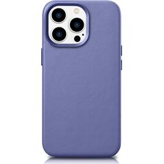 iCarer iCarer Case Leather pokrowiec etui z naturalnej skóry do iPhone 14 Pro Max jasnofioletowy (WMI14220708-LP) (kompatybilne z MagSafe)