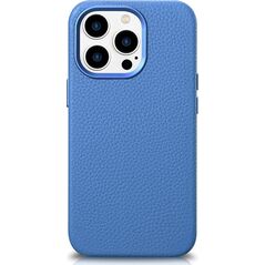 iCarer iCarer Litchi Premium Leather Case skórzane etui iPhone 14 Pro magnetyczne z MagSafe jasnoniebieski (WMI14220710-LB)