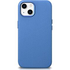 iCarer iCarer Litchi Premium Leather Case skórzane etui iPhone 14 Plus magnetyczne z MagSafe jasnoniebieski (WMI14220711-LB)