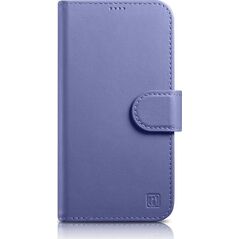 iCarer iCarer Wallet Case 2in1 etui iPhone 14 Plus skórzany pokrowiec z klapką Anti-RFID jasnofioletowy (WMI14220727-LP)