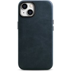 iCarer iCarer Oil Wax Premium Leather Case skórzane etui iPhone 14 magnetyczne z MagSafe ciemnoniebieski (WMI14220701-BU)
