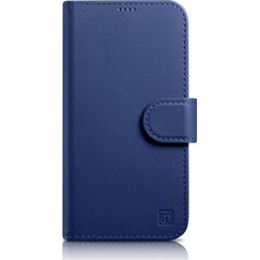iCarer iCarer Wallet Case 2in1 etui iPhone 14 Pro skórzany pokrowiec z klapką Anti-RFID niebieski (WMI14220726-BU)