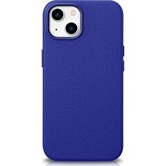 iCarer iCarer Litchi Premium Leather Case skórzane etui iPhone 14 magnetyczne z MagSafe ciemnoniebieski (WMI14220709-DB)