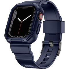 Kingxbar Kingxbar CYF106 2w1 pancerne etui Apple Watch SE, 8, 7, 6, 5, 4, 3, 2, 1 (41, 40, 38 mm) z paskiem niebieskie