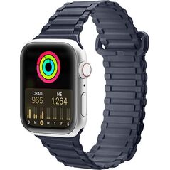 Dux Ducis Dux Ducis Strap (Armor Version) pasek Apple Watch Ultra, SE, 8, 7, 6, 5, 4, 3, 2, 1 (49, 45, 44, 42  mm) silikonowa magnetyczna opaska bransoleta niebieski