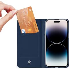 Dux Ducis Etui do iPhone 15 Pro pokrowiec z klapką i portfelem Dux Ducis Skin Pro - niebieski