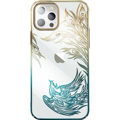 Kingxbar Etui Kingxbar Phoenix Swarovski Apple iPhone 14 Plus złoto-niebieskie