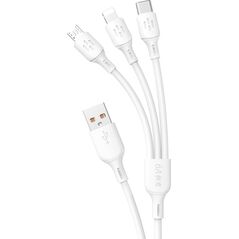 Kabel USB Dudao USB-A - USB-C + microUSB + Lightning 1.2 m Biały (DDA270)