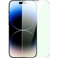 Baseus Szkło hartowane Baseus Anti Blue Light 0.3mm Glass Apple iPhone 14 Pro Max z filtrem przeciwpyłowym + ramka montażowa