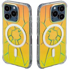 Kingxbar Etui silikonowe MagSafe Kingxbar PQY Crack Series do iPhone 15 Pro - holograficzne