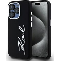 Karl Lagerfeld Karl Lagerfeld KLHCP15LSCMSMVK iPhone 15 Pro 6.1" czarny/black hardcase Silicone Metal Script Logo