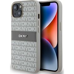 DKNY DKNY DKHCP14SPRTHSLE iPhone 14 / 15 / 13 6.1" beżowy/beige hardcase Leather Mono Stripe & Metal Logo