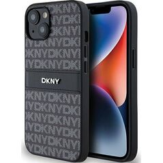 DKNY DKNY DKHCP14SPRTHSLK iPhone 14 / 15 / 13 6.1" czarny/black hardcase Leather Mono Stripe & Metal Logo