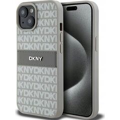 DKNY DKNY DKHCP15SPRTHSLE iPhone 15 / 14 / 13 6.1" beżowy/beige hardcase Leather Mono Stripe & Metal Logo