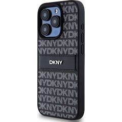 DKNY DKNY DKHCP15XPRTHSLK iPhone 15 Pro Max 6.7" czarny/black hardcase Leather Mono Stripe & Metal Logo