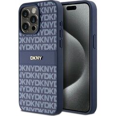 DKNY DKNY DKHCP15XPRTHSLB iPhone 15 Pro Max 6.7" niebieski/blue hardcase Leather Mono Stripe & Metal Logo