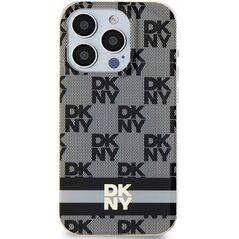 DKNY DKNY DKHMP14SHCPTSK iPhone 14 / 15 / 13 6.1" czarny/black hardcase IML Checkered Mono Pattern & Printed Stripes MagSafe