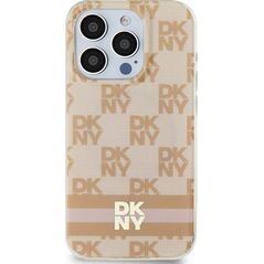 DKNY DKNY DKHMP15SHCPTSP iPhone 15 / 14 / 13 6.1" różowy/pink hardcase IML Checkered Mono Pattern & Printed Stripes MagSafe