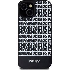 DKNY DKNY DKHMP15SPSOSPK iPhone 15 / 14 / 13 6.1" czarny/black hardcase Leather Printed Pattern Metal Logo MagSafe