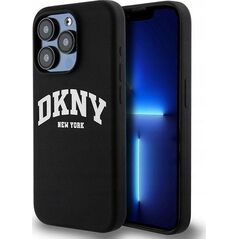 DKNY DKNY Liquid Silicone White Printed Logo MagSafe - Etui iPhone 14 Pro (czarny)