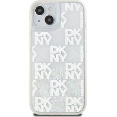 DKNY DKNY Liquid Glitter Multilogo - Etui iPhone 15 / 14 / 13 (biały)