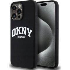 DKNY DKNY Liquid Silicone White Printed Logo MagSafe - Etui iPhone 14 Pro Max (czarny)