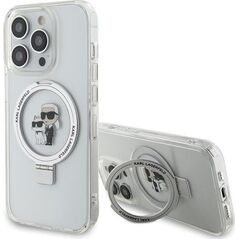 Karl Lagerfeld Karl Lagerfeld Ringstand Karl and Choupette MagSafe Case for iPhone 15 Pro Max Baltas