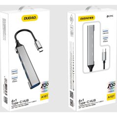 Dudao Dudao HUB 4in1 USB-C/4x USB-A(3 x USB 2.0/USB 3.0) 6,3cm czarny (A16T)