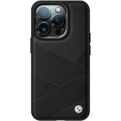 BMW BMW BMHCP16L23RCGPK iPhone 16 Pro 6.3" czarny/black hardcase Sign Leather Crossing Lines Pattern