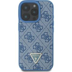 Guess Guess GUHCP16LP4TDSCPB iPhone 16 Pro 6.3" niebieski/blue hardcase Leather Metal Logo Strass Crossbody