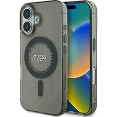 Guess Guess GUHMP16SPFTDTEK iPhone 16 6.1" czarny/black hardcase IML Rhinestones MagSafe