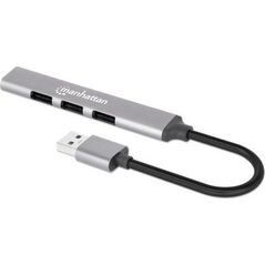 Serwer plików Manhattan MANHATTAN 4Port USB-A Hub 3x480Mbit/s 1xGbit/s USB-A Stecker