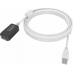 Εγκαταστάσιμο καλώδιο επέκτασης USB 2.0-Active Vision - 30 ΧΡΟΝΙΑ ΕΓΓΥΗΣΗ - Χρυσοί συνδετήρες - Πυρήνες φερρίτη - 480 Mbit/s - Πλέγμα θωράκισης με πάνω από 65% κάλυψη - USB-A (F) σε USB-A (M) - Εξωτερική διάμετρος 4,5 mm - 28 + 24 AWG - 5 m