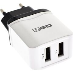 Φορτιστής 2GO 2GO Ladegerät 10,5W 2-Port 2x USB-A, λευκό