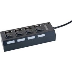 HUB USB Schwaiger Schwaiger USB Hub 4-θέσεων 2.0A Υποδοχή Παθητικό μαύρο