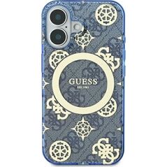 Guess Guess GUHMP16LH4PYEEB iPhone 16 Pro 6.3" niebieski/blue hardcase IML Peony On 4G Background MagSafe