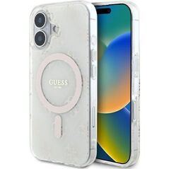 Guess Guess GUHMP16SH4DTEH iPhone 16 6.1" biały/white hardcase IML 4G Background MagSafe