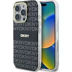 DKNY DKNY DKHMP16XHRHSEK iPhone 16 Pro Max 6.9" czarny/black hardcase Repeat Texture Pattern With Stripe