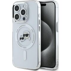 Karl Lagerfeld Karl Lagerfeld KLHMP15XHLSKCH iPhone 15   Pro Max 6.7" biały/white hardcase IML Metal Karl&Choupette Head MagSafe
