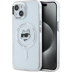 Karl Lagerfeld Karl Lagerfeld KLHMP15SHLSCHH iPhone 15   6.1" biały/white hardcase IML Metal Choupette Head MagSafe