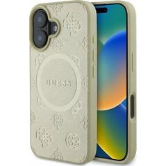 Guess GUHMP16SPSAPSMED iPhone 16 6.1" gold/gold hardcase Saffiano Peony Classic Logo MagSafe