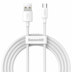 Baseus Simple Wisdom Data Cable Kit USB To Micro 2.1a 2pcs/set 1.5m White (TZCAMZJ-02) (BASTZCAMZJ-02) έως 12 άτοκες Δόσεις