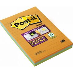 Post-It 3M Karteczki samoprzylepne POST-IT® Super Sticky XXL, w linię (4645-3SSAN ), 101x152mm, 3x45 kart., paleta bankok