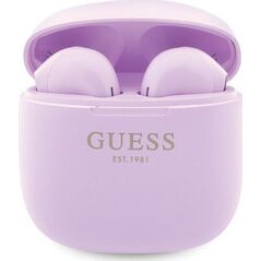Słuchawki Guess Classic EST Logo fioletowe (GUTWST26PSU)